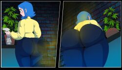 anon big_ass blue_hair blush diane_(mrwastemaster) fart fart_cloud green_eyes mrwastemaster pov smelly smelly_ass stench stinky stinky_ass tagme