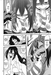 asui_tsuyu boku_no_hero_academia breasts cum cumshot cumshot_on_face english_text fellatio female frog frog_girl frog_tongue long_tongue my_hero_academia paizuri paizuri_fellatioblowjob small_breasts student_fucking_teacher teacher teacher_and_student tsuyu_asui