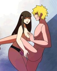 1boy 1girls anal anal_penetration anal_sex animated black_hair blonde_hair breast_grab breast_squeeze busty femdom happy_sex hyuuga_hinata kinkymation large_breasts naruto naruto_shippuden pegging strap-on uzumaki_naruto whimp