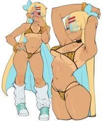 bikini blonde_hair dark-skinned_female dark_skin female gyaru nudiedoodles original ripley_(nudiedoodles) tagme