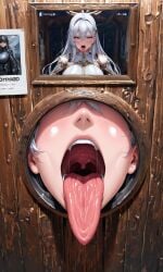 ai_generated glory_hole long_tongue mouth mouth_hold open_mouth saliva saliva_trail tongue tongue_out