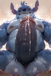 ai_generated alien anthro balls close-up furrypornaddiction huge_balls huge_cock lilo_and_stitch looking_at_viewer male musclegut muscular muscular_male pecs penis precum pubes stitch stitch_(lilo_and_stitch) sweat sweaty veiny_penis