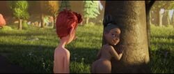 1boy 1girls 3d against_tree ass bent_over big_ass black_hair bubble_ass bubble_butt cgi completely_nude completely_nude_female completely_nude_male dark-skinned_female dark_skin female ginger ginger_hair interracial light-skinned_male light_skin looking_at_partner looking_back male male/female naked naked_female naked_male nude nude_female nude_male official_art outdoor_nudity outdoors penis preparing preparing_self presenting presenting_ass presenting_hindquarters red_hair screencap screenshot spermageddon standing tied_hair trees