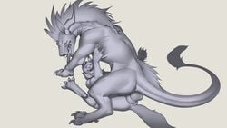 anal anal_sex anthro anthro_on_feral backsack balls big_dom_small_sub canine dragon duo eastern_dragon erection feral furry furry_only knot korichi lying male mammal no_humans nude on_back penetration sex size_difference spread_legs spreading tongue tongue_out yaoi zoophilia