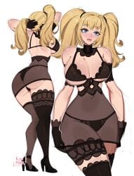 1girls ani_(twitter) ani_(xai) ass breasts female female_focus female_only grok grok_(x) grok_(xai) kyopink large_breasts light-skinned_female light_skin solo thick_thighs thighs twintails twitter wide_hips