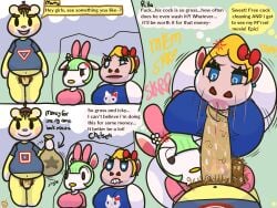 angry animal_crossing annoyed anthro ape ball_suck bear big_breasts blowjob_face bottomless breasts breasts_on_face chelsea_(animal_crossing) clenched_teeth clothed clothing comic cross-popping_vein deer female foreskin foreskin_play genitals gorilla group half-closed_eyes haplorhine hi_res klutzatdusk licking male male/female mammal marty_(animal_crossing) misunderstanding narrowed_eyes nintendo oral oral_penetration penetration penile penis penis_lick primate pubes pupils rilla_(animal_crossing) sex slightly_chubby slightly_chubby_male smegma stray_pubes sucking teeth tongue trio unusual_pupils wide_hips
