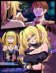 1boy 2025 2girls ani_(twitter) blonde_hair blonde_hair_female confusion_someone_for_someone_else death_note english english_text funny grok grok_(x) grok_(xai) humor japanese_female japanese_male juice_box light-skinned_female light-skinned_male light_skin light_yagami meme misa_amane mods_please_dont_delete! not_porn patreon_url snegovski text text_bubble twintails twintails_(hairstyle) twitter watermark