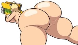 1girls ass ass_bigger_than_head ass_bigger_than_torso ass_focus big_ass big_breasts blonde_hair bottom_heavy breasts dat_ass elegg_(nikke) fat_ass female female_only gluteal_fold goddess_of_victory:_nikke gun hair_over_eyes huge_ass large_ass lying lying_on_stomach massive_ass nude nude_female oboithisisfunky png rifle solo thick_ass thick_thighs thunder_thighs transparent_background weapon wide_hips