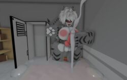 1futa 3d anthro balls breasts changed_(video_game) cock cum cum_leaking cum_puddle cum_splash cumshot ejaculation excessive_cum futanari in_heat intersex looking_pleasured masturbation orgasm penis ravenuwu roblox robloxian self_upload shark tagme tiger_shark tiger_shark_(changed)