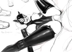 1girl 1girls 2d 2d_(artwork) anal anal_insertion anal_sex batman_(series) breasts breasts_out cat_ears catsuit catwoman dc dc_comics female female_focus female_penetrated gangbang gangrape group group_rape group_sex latex latex_clothing latex_gloves latex_suit leather leather_clothing light-skinned_female light_skin mrfrownyrat nipples orgy orgy_sex pale-skinned_female pale_skin penetration rape raped raped_girl selina_kyle sex torn_clothes torn_clothing