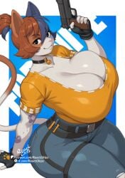 1female 1girl 1girls 2025 2025s absurd_res absurdres anthro anthro_female anthrofied ass ass_focus bent_over big_ass big_breasts big_butt black_eyes bottom_heavy breasts breasts_bigger_than_head bubble_butt busty butt butt_focus calico_cat cat cat_ears cat_girl cat_humanoid cat_tail cate_meowdy cate_meowdy_(fortnite) catgirl choker clothed clothing curvaceous curvy curvy_female curvy_figure digital_art digital_drawing digital_drawing_(artwork) digital_media digital_media_(artwork) digital_painting digital_painting_(artwork) domestic_cat english_text epic_games eyebrows eyelashes fat_ass fat_butt felid feline felis female female_anthro female_focus female_only fingerless_gloves fortnite fortnite:_battle_royale fur furry furry_female gloves gun hi_res holding_gun holding_object hourglass_figure huge_ass huge_breasts huge_penis large_ass large_breasts large_butt looking_at_viewer mammal motion_lines multicolored_body multicolored_fur penis reactchips solo solo_female tail thick_thighs thighs three_tone_body three_tone_fur twitter_link video_games voluptuous voluptuous_female wide_hips