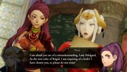 2girls 3d dark-skinned_female dark_skin defeated diplomacy dochaunt24 female female_only femdom femsub indoors light-skinned_female light_skin multiple_girls queen rape royalty slave treaty yuri