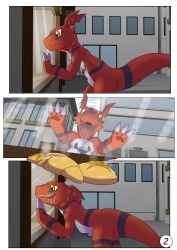 comic digimon guilmon hector21314 red_skin reptile