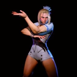 3d busty cammy_white capcom cleavage female female_focus female_only hat hourglass_figure itsb00 mod pinup pinup_pose street_fighter street_fighter_6 tagme uniform wide_hips