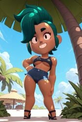 1girls 2d ai ai_art ai_assisted ai_generated background beach beach_background belly black_eyes black_hair brawl_stars breasts civitai clothed clothed_female clothes clothing cute cute_face ebony ebony_female female female female_focus female_only long_hair looking_at_viewer original original_character partially_clothed piercing piercings pussy_visible_through_clothes seductive seductive_body seductive_look seductive_pose seductive_smile shirt short_shirt short_shorts shorts smile smile_at_viewer solo solo_female solo_focus standing supercell supercell_(company) sweat sweatdrop tomboy water water_drop young young_female younger_female