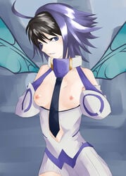 black_hair echo_(mobius_final_fantasy) fairy female final_fantasy flashing mobius_final_fantasy nipples purple_eyes purple_hair