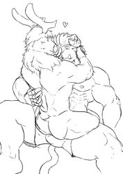 2boys abs anthro asiahao520 ass back_muscles cervine clothing cuddling duo erection furry furry_only gay heart horn krampus_(tokyo_afterschool_summoners) male male/male male_only mammal muscular muscular_male nipples no_humans nude pecs reindeer tenting tokyo_afterschool_summoners tusks underwear video_games yaoi yule_(tokyo_afterschool_summoners)