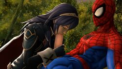 3d blowjob cowman crossover eastern_and_western_character fellatio fire_emblem fire_emblem_awakening lucina_(fire_emblem) male marvel marvel_comics oral oral_sex penis spider-man straight straight_hair