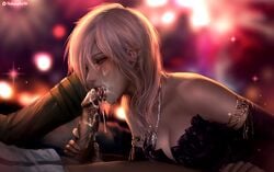 clothing cum cum_in_mouth cum_on_face duo eclair_farron facial female final_fantasy final_fantasy_xiii hair heheneko hope_estheim male oral penis square_enix straight video_games