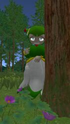 3d behind_tree clenched_teeth clothed cosmo_the_seedrian female forest grabbing_breasts grabbing_own_breast huge_breasts looking_at_viewer mastubation outdoors pov pov_eye_contact sad_eyebrows sonic_(series) sonic_the_hedgehog_(series) sonic_x vrchat
