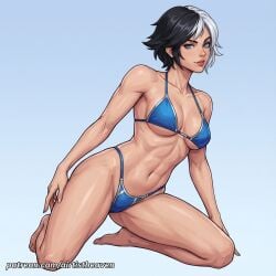 1female 1girls accurate_art_style ai ai-created ai_assisted ai_generated airtist bikini bikini_bottom bikini_top black_hair blue_background blue_eyes breasts female female_focus female_only girl gradient_background high_resolution highleg highleg_bikini highres human luna_snow luna_snow_(marvel_rivals) marvel marvel_rivals patreon_link patreon_url patreon_username sexy sexy_body sexy_female solo solo_female solo_focus tagme two-tone_hair watermark white_body white_hair
