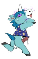 animal_crossing clothed clothing cum equine erection horn julian_(animal_crossing) male mammal nintendo nozoku partially_clothed penis unicorn video_games