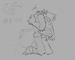 a_regect biting biting_clothes claws furry korebreaker minecraft minecraft_arg pleasured_face regect_(a_regect) sketch tail_wagging tentacle_penis