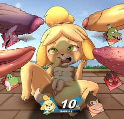 1girls 2018 5boys absurd_res alien animal_crossing animal_genitalia animal_penis anthro anthrofied anus ape ass barbed_penis battlefield_(super_smash_bros) blonde_hair breasts canine completely_nude crocodile crocodilian crossover crying crying_with_eyes_open dinosaur donkey_kong donkey_kong_(series) dragon feet feline feline_penis female foreskin fur furry green_eyes green_yoshi group hair hetero hi_res hud huge_penis humanoid_penis imminent_sex incineroar interspecies isabelle_(animal_crossing) k_rool kektails male_pov mammal mario_(series) metroid monkey nintendo nude paws penis pokémon_(species) pokemon pokemon_sm pov primate pussy questionable_consent rape_face reptile ridley sad scalie shih_tzu sitting small_breasts solo_focus spread_legs spreading super_smash_bros. text thick_thighs toes video_games wide_hips yellow_fur yoshi