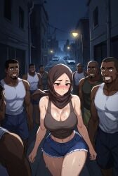 ai ai_generated ally anime arab arabian black_man black_men cartoon hijab hijabi milf sexy tank_top
