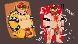 !! 1boy 2026 ? anthro balls bara barazoku beard belly belly_button beret body_transformation bowser chest_hair facial_hair furry furry_male furry_to_human furry_transformation genitals hat horns human human_male human_version humanization humanized humanoid koopa male male_nipples male_only mario_(series) muscles muscular_male naked naked_male nintendo nipples penis pubes pubic_hair red-haired_male red_hair red_pubic_hair simple_background solo solo_anthro solo_focus solo_male spiked_bracelet spiked_collar spiked_shell spiked_tail spikes super_mario_bros. tagme tagme_(artist) testicles transformation twitter veiny_penis