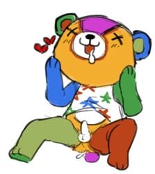 animal_crossing bear cum cum_in_ass cum_inside drooling erection male mammal nintendo nozoku penis saliva stitches_(animal_crossing) ursid ursine video_games