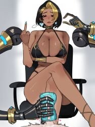 1girls artificial_vagina blonde_hair dark-skinned_female dark_skin domina femdom male masturbator mechanical_arm mechanical_arms overwatch pale-skinned_male pale_skin penis pov ratatatat74 robotic_arm robotic_arms short_hair two-tone_hair