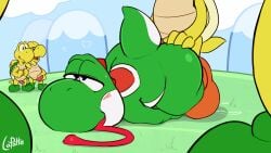 green yoshi from mario (series) by lapatte
