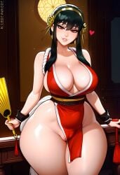 1girl 1girls ai-created ai_generated black_hair busty cosplay curvaceous curvaceous_female curvaceous_figure curvy curvy_body curvy_female curvy_figure dreamcoreart female_only hi_res highres huge_ass huge_breasts large_breasts light-skinned_female light_skin long_hair mai_shiranui_(cosplay) red_eyes slender_waist solo solo_female spy_x_family stable_diffusion teasing teasing_viewer venus_body voluptuous voluptuous_female yor_briar yor_forger
