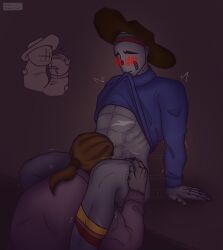 blowjob blush fellatio gay gay_sex happy_hank madness_combat oral oral_sex sheriff_(madness_combat)