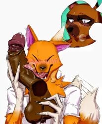animal_crossing canine gay licking male nintendo oral penile penis_lick pixiv12887850 raccoon_dog tom_nook