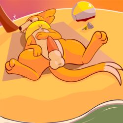 2019 balls buizel closed_eyes erection feral fur furry male mammal nintendo penis pokémon_(species) pokemon simple_background sirkiller solo video_games