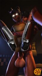 2019 3d anal anal_sex animatronic anthro balls erection five_nights_at_freddy's freddy_(fnaf) frederika_(fnaf) girly hat machine male mammal nude penetration penis robot sex sfrogue source_filmmaker top_hat ursine video_games yaoi