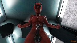 3d breasts daz_studio demon demon_futa demoness futanari horns horsecock muscular muscular_belly muscular_futa naked nipples spodvohomg taker_pov viewed_from_below