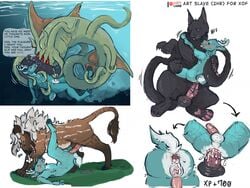 aboleth anal anthro canine cervine conditional_dnp displacer_beast dungeons_&_dragons feline feral hybrid hypnosis lustylamb male mammal mind_control size_difference tentacle underwater water wolf yaoi