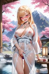 ai_generated bangs barbell_piercing barefoot black_choker blonde_hair blush bodily_fluids bottle breasts breasts_out_of_clothes censored cherry_blossom choker clavicle clothing colored_tips dildo dildo_riding ear_piercing earrings exposed_breasts fake_nails feet female female_masturbation female_only fingernails genital_fluids gluteal_fold gradient_hair high_resolution industrial_piercing insertion jewelry kimono kitagawa_marin kneeling large_breasts legs long_hair long_sleeves looking_at_viewer masturbation mosaic_censoring mountain multicolored_hair nail_polish nipples no_bra obi object_insertion onsen open_clothes open_kimono open_mouth open_robe orgasm outdoors patreon.com/lostbladeworks patreon_username petals piercing pink_nails red_eyes robe sash sex sex_toy smile solo sono_bisque_doll_wa_koi_wo_suru spread_legs squatting teeth thighs toenail_polish toenails toes tokkuri tongue traditional_clothes tree upper_teeth upper_teeth_only username vagina vaginal_insertion vaginal_juices vaginal_object_insertion vaginal_penetration wafuku water wet white_kimono yukata