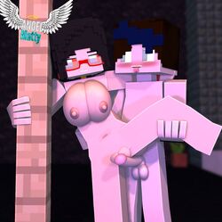 1boy 1boy1girl 1girls 3d angel-matty angelmatty ashley_succubi character commission looking_at_partner looking_back mine-imator minecraft nude sex striped succubus tagme vaginal_penetration