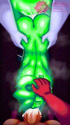 1girls 2boys aloekunyep big_penis breasts casolie_(aloekunyep) casolite chest cum cum_in_mouth cum_in_pussy cum_inside dick digital_drawing digital_drawing_(artwork) dripping face_closeup gem gem_(species) giant_penis green_body green_eyes green_hair green_penis green_skin heart-shaped_pupils hyalite hyalite_(aloekunyep) mineral_humanoid naked oral oral_penetration oral_sex orange_dick orange_skin original_character precum radioactive smelly socks spiky_cock steacyite steacyite_(aloekunyep) steam steaming_body sweat sweaty threesome threesome_blowjob threesome_sex ultraviolet_light vaginal_penetration vaginal_sex