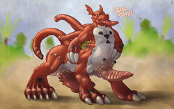 1boy big_penis corruption digimon digimon_(species) diphallia diphallism dodecaphallia erection frontal_taur_genitals frontal_taur_penis guilmon hexaphallia huge_cock male male_only merging mot multi_penis muscular muscular_male nubbed_penis nude penis penis_tail penis_tentacles penis_tongue ribbed_penis rubber scalie shiny simple_background solo tail_penis taur tentacle transformation triphallia