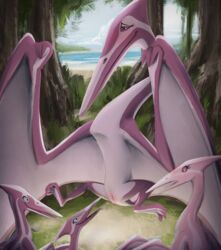 2019 albino blush dinosaur female hi_res incest male open_mouth presenting pteranodon pteranodontid pterosaur public pussy red_eyes reptile scalie selenophile