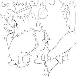 1boy 1girls anus borky-draws female goodra imminent_sex male monochrome original_character penis pokemon pokemon_(species) pussy spreading spreading_cheeks straight typhlosion