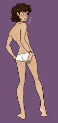 1boy embarrassed embarrassed_nude_male luka_(petenans) mole mole_under_eye petenans skinny_male small_butt tan tighty_whities twink underwear