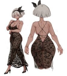 ass bea_(pokemon) big_ass big_boobs big_breasts big_butt big_tits blue_eyes boobs breasts bubble_ass bubble_butt butt dress fat_ass fat_butt female female_focus female_only grey_hair high_heels large_ass large_boobs large_breasts large_butt large_tits lingerie lingerie_only pokemon pokemon_ss rakeemspoon see-through see-through_clothing tits titties