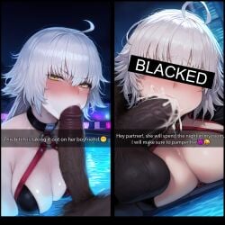 1-a_dot ai_generated big_breasts big_penis censored dark-skinned_male fate/grand_order fate_(series) jeanne_alter veiny_penis