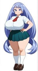 ai_generated blue_hair hadou_nejire large_breasts long_hair my_hero_academia nejire_hado school_uniform schoolgirl